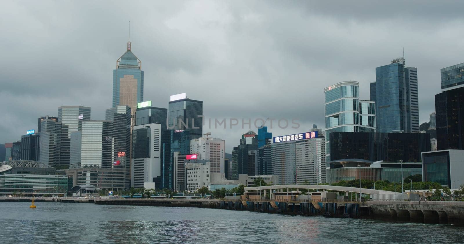Wan Chai, Hong Kong 21 July 2020: Hong Kong city at evening