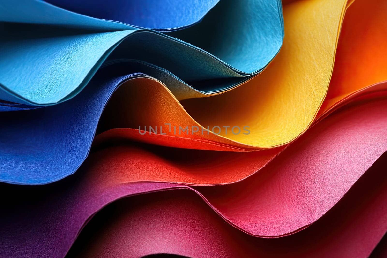 Background macro image of origami from curved sheets of paper
