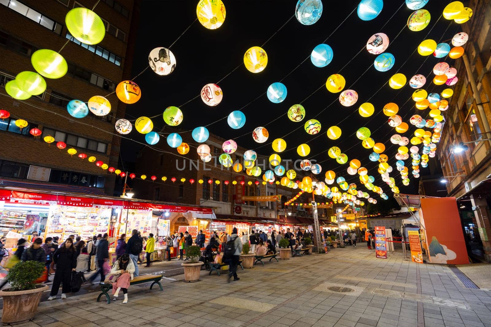 Taipei, Taiwan 26 January 2024: Lunar new year traditional market in Dihua street at Taipei City