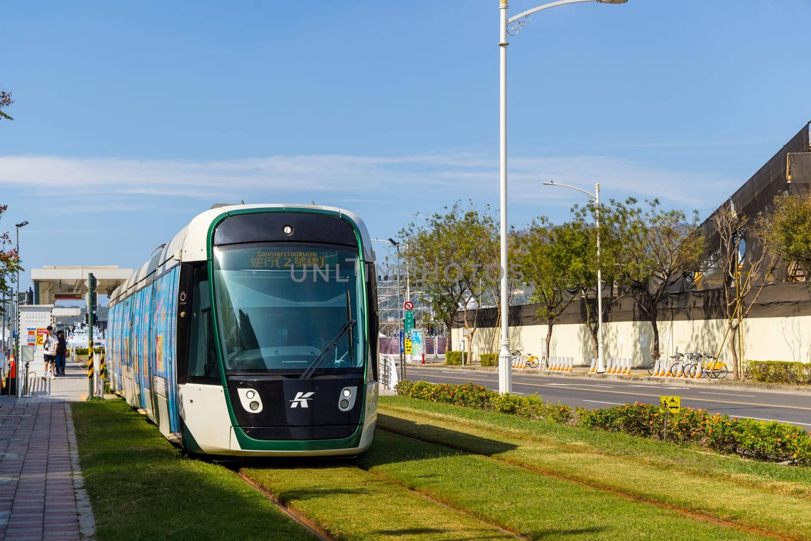 Taiwan, 01February 2024: Circular light rail train in Kaohsiung of Taiwan