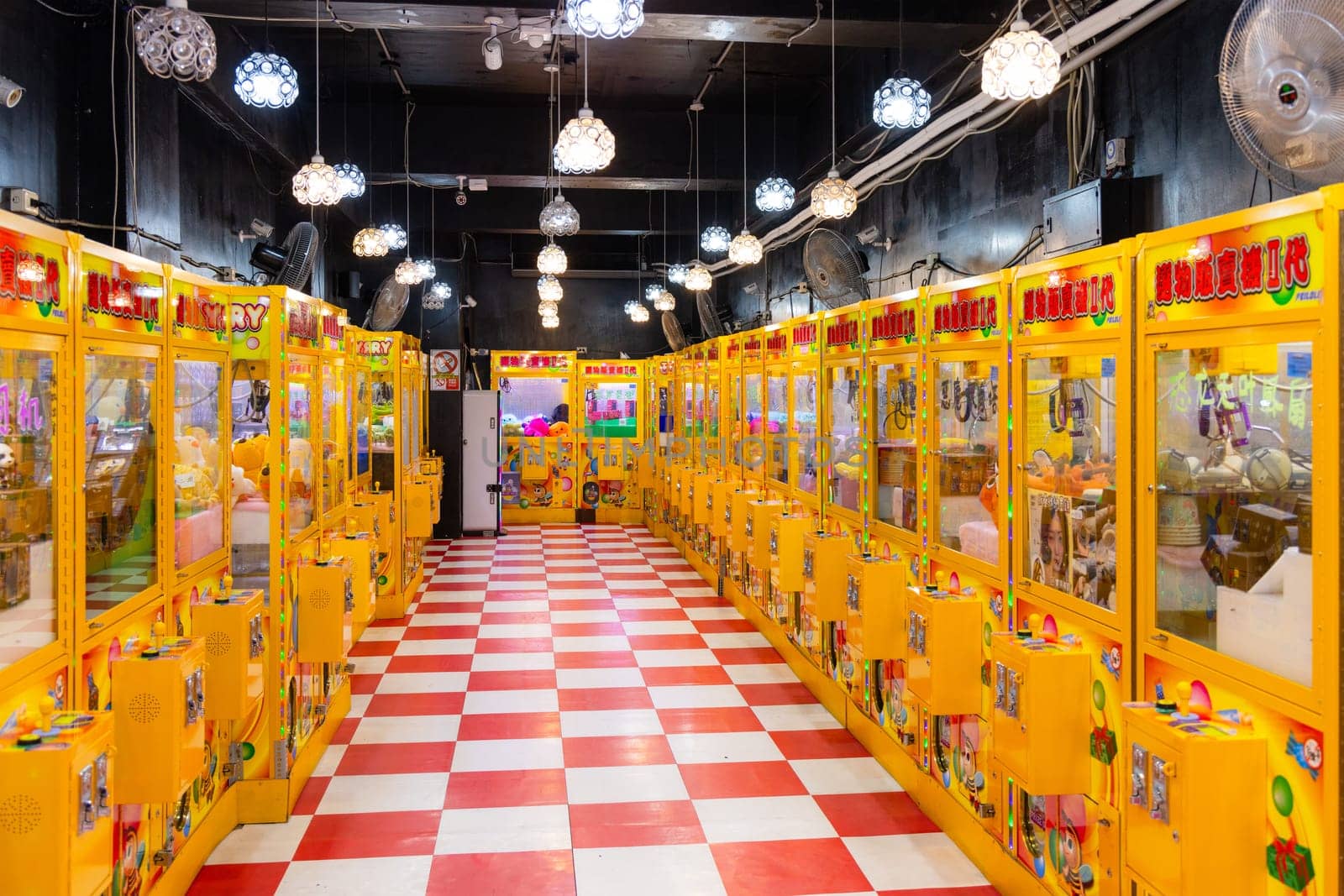 Taiwan 05 July 2023: Claw machine shop in taiwan