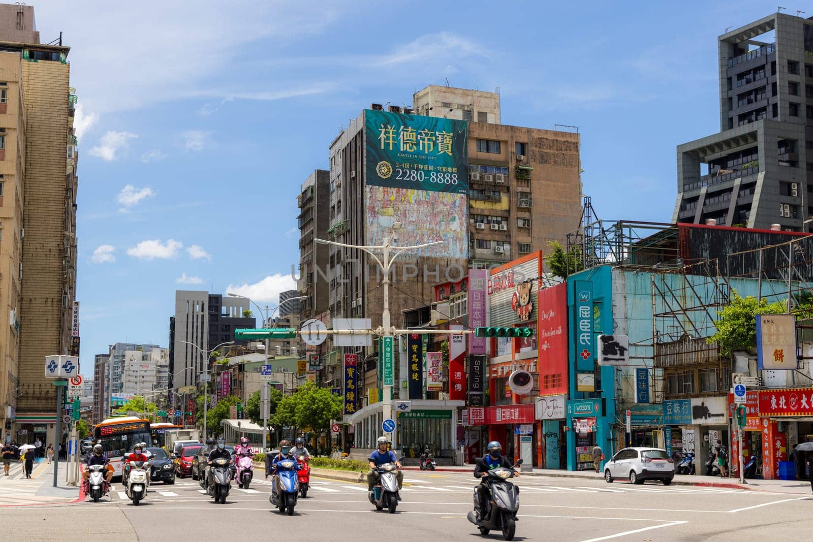 Taipei, Taiwan 25 July 2023: Taipei city downtown