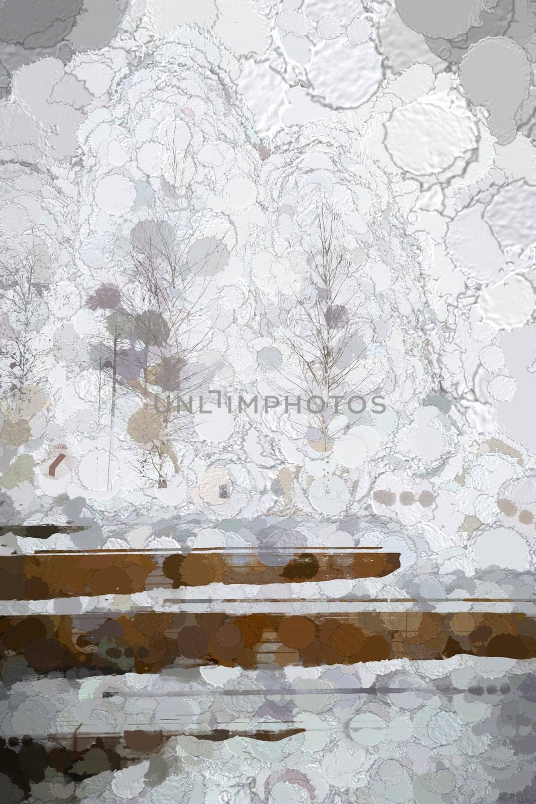 Digital Illustration Snow and Trees Scenery