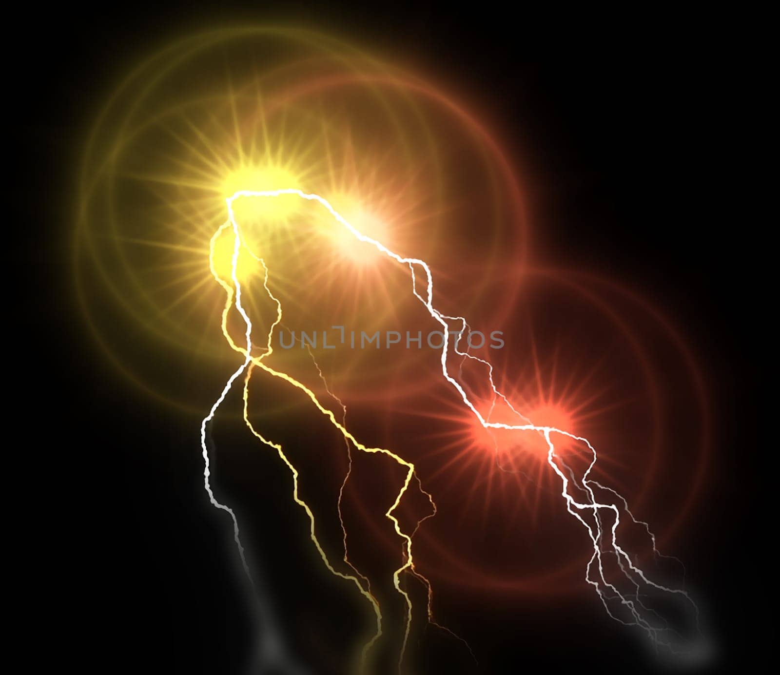 Digital Rendering christmas Lightning Strike Electric Background