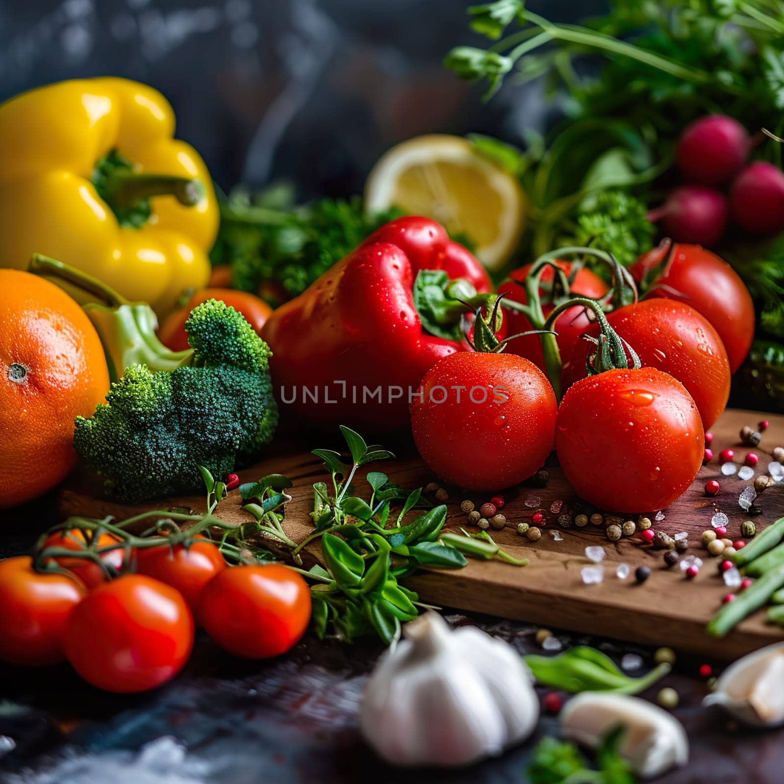 Photo of delicious, fresh vegetables generated by artificial intelligence