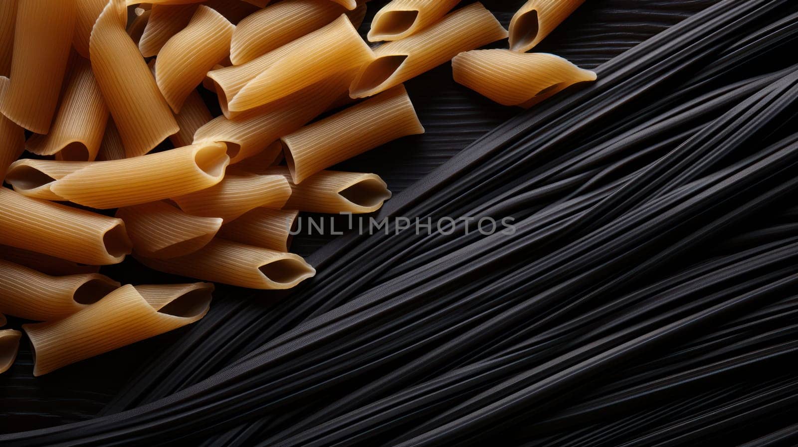 abstract background, Artistic depiction of light and black Pasta