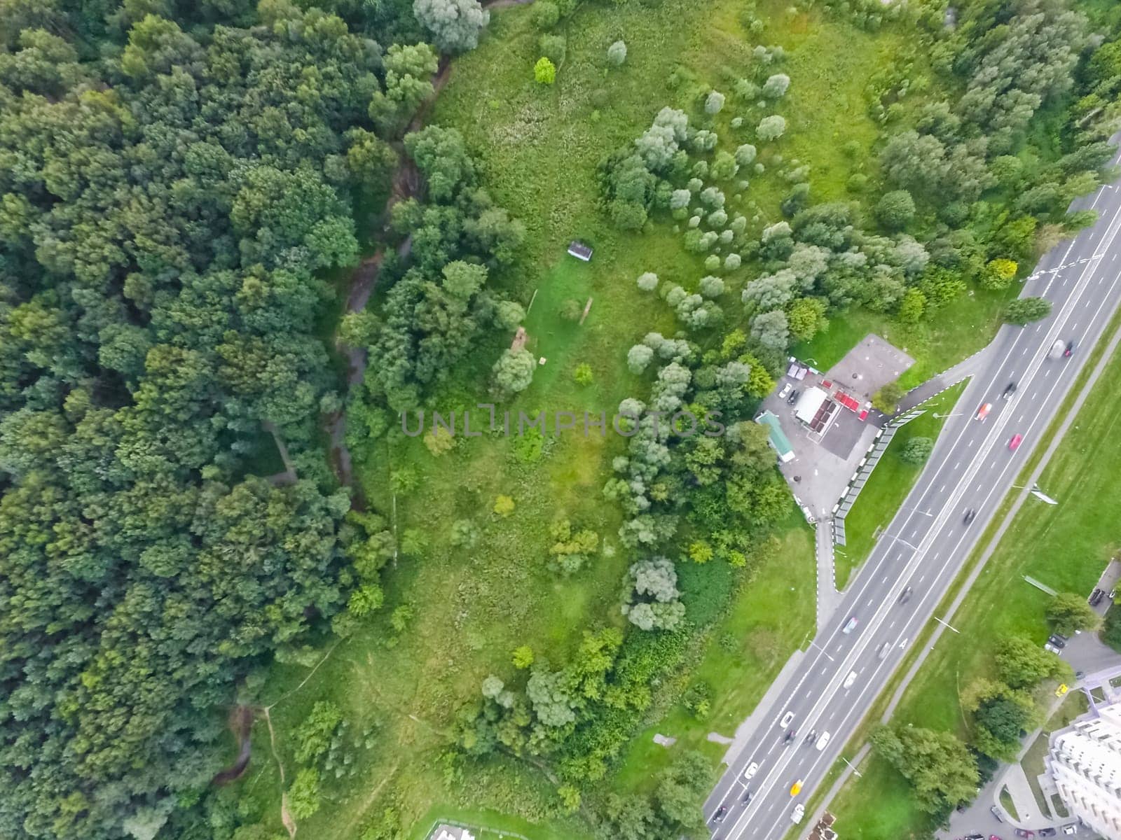 Suburban park and glade. Suburban landscape suburbs