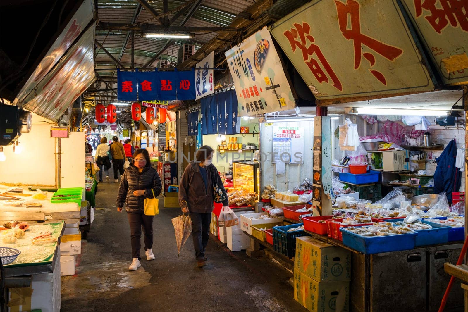 Taipei, Taiwan 05 February 2024: Donmen market in Taipei city of Taiwan