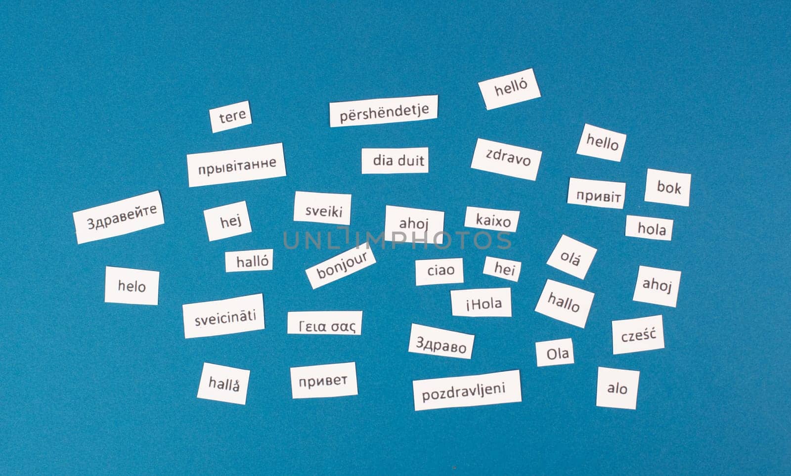 European languages, word hello in different language spoken in Europe, concept of multilingual business and community, multilingualism in the EU
