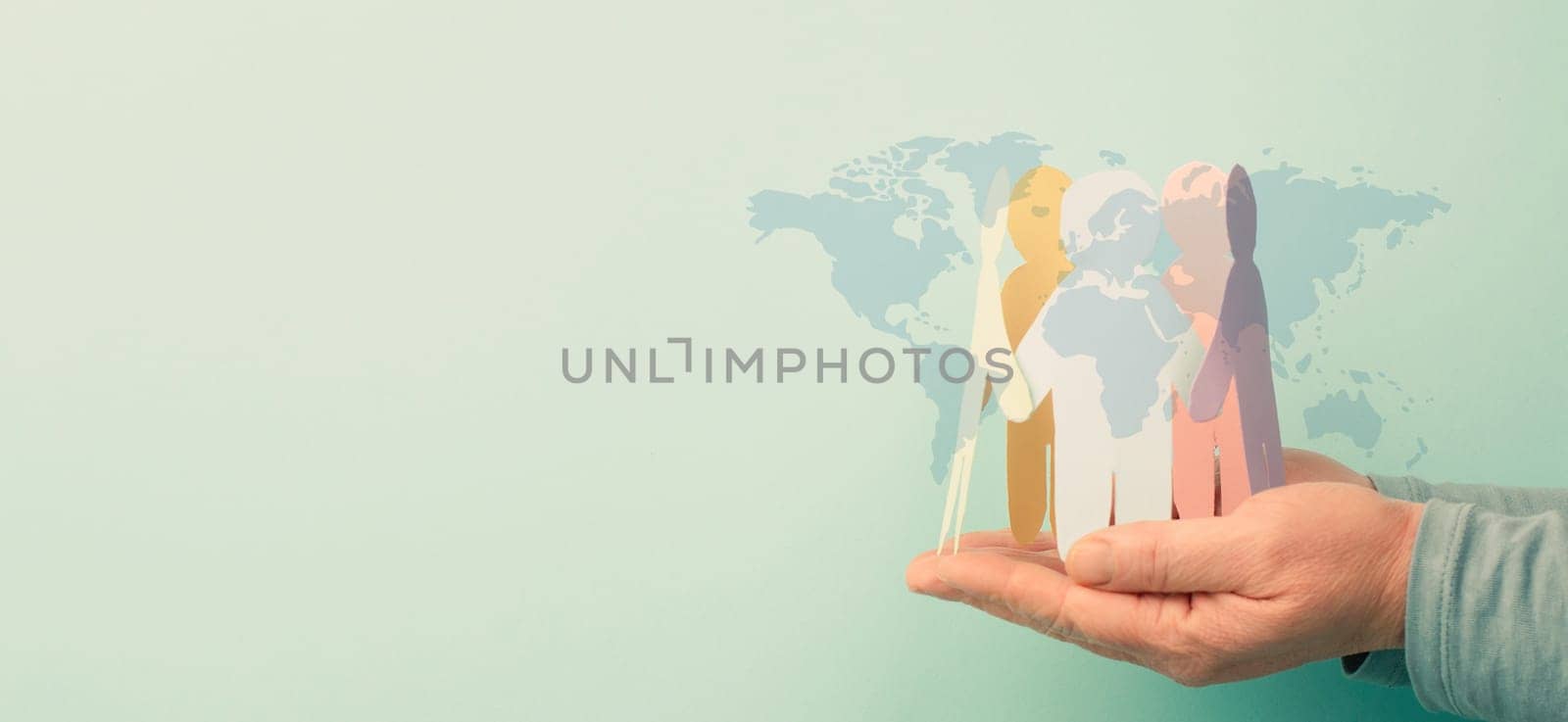 World population day, international equality, friendship and peace concept, awareness of global problems