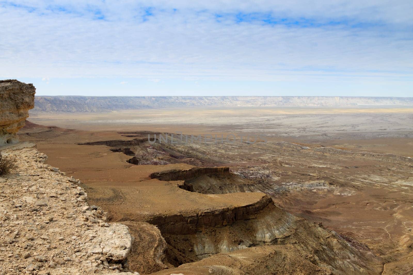 Mangystau region landscape, Kokesem area, Kazakhstan. Central asia panorama.