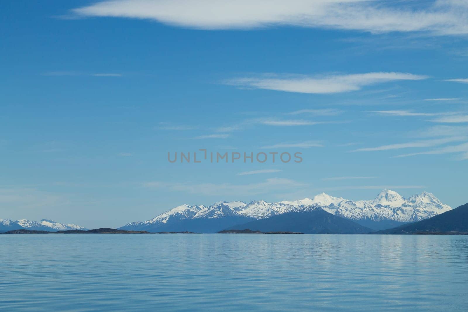 Navigation on Beagle channel, Argentina landscape. Tierra del Fuego
