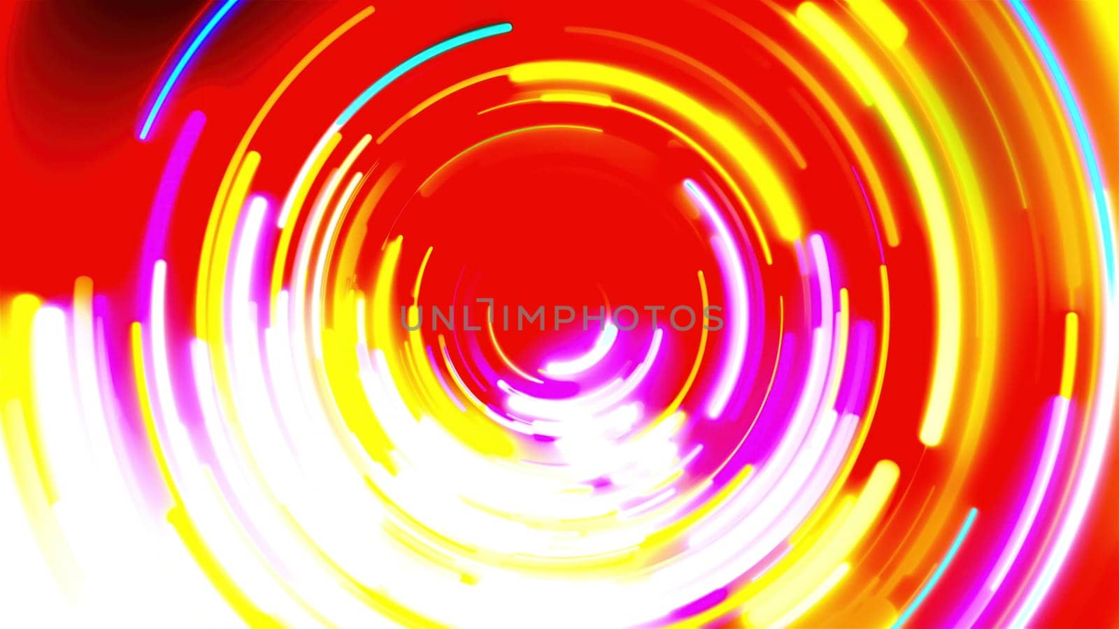 Radial neon lines. Computer generated 3d render