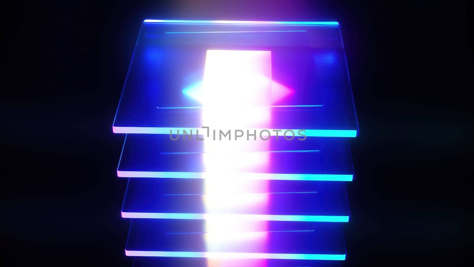 Glass squares composition. Computer generated 3d render