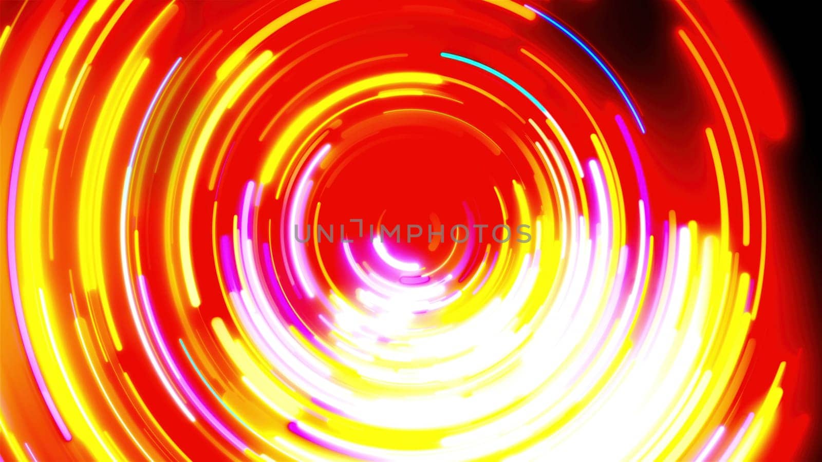 Radial neon lines. Computer generated 3d render