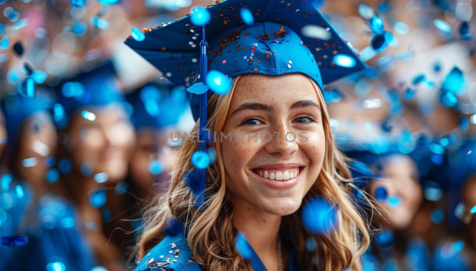 Group of Diverse International Graduating Students Celebrating. Diverse students celebrate graduation at high school. Academic journey festive