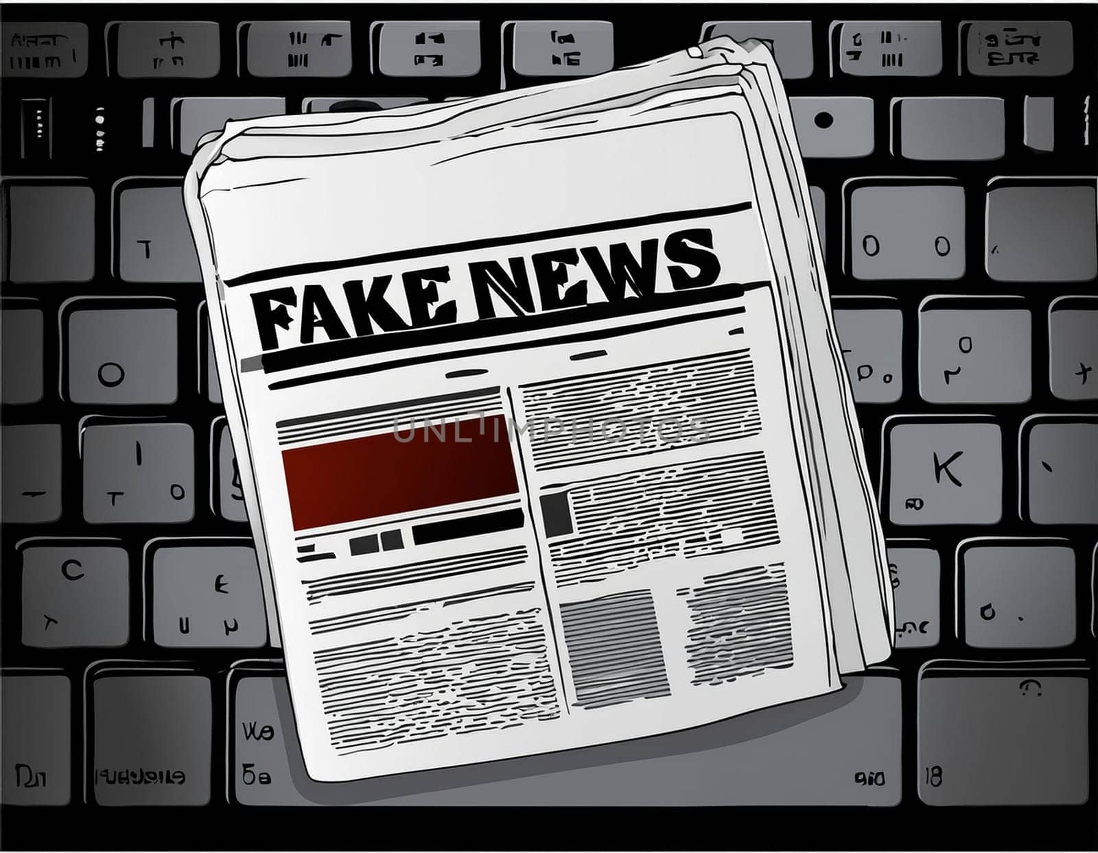 Fake news propaganda- conspiracy theories- disinformation, manipulation- news headline. illustration