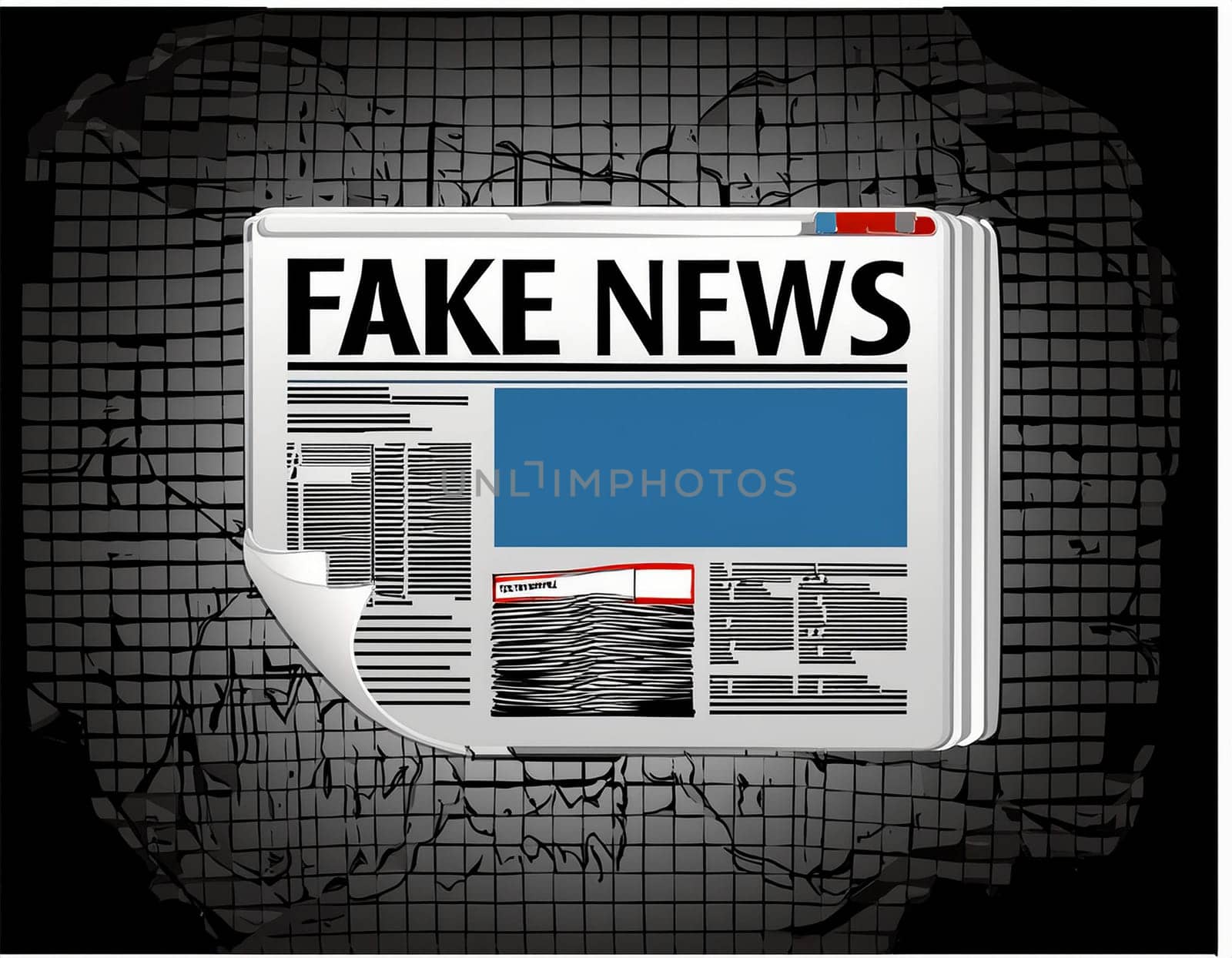 Fake news propaganda- conspiracy theories- disinformation, manipulation- news headline. illustration