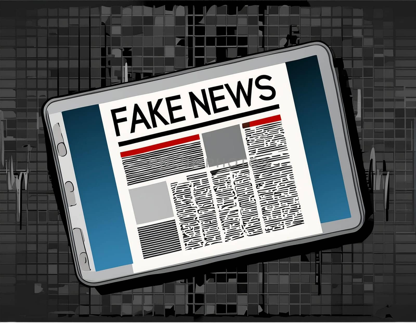 Fake news propaganda- conspiracy theories- disinformation, manipulation- news headline. illustration