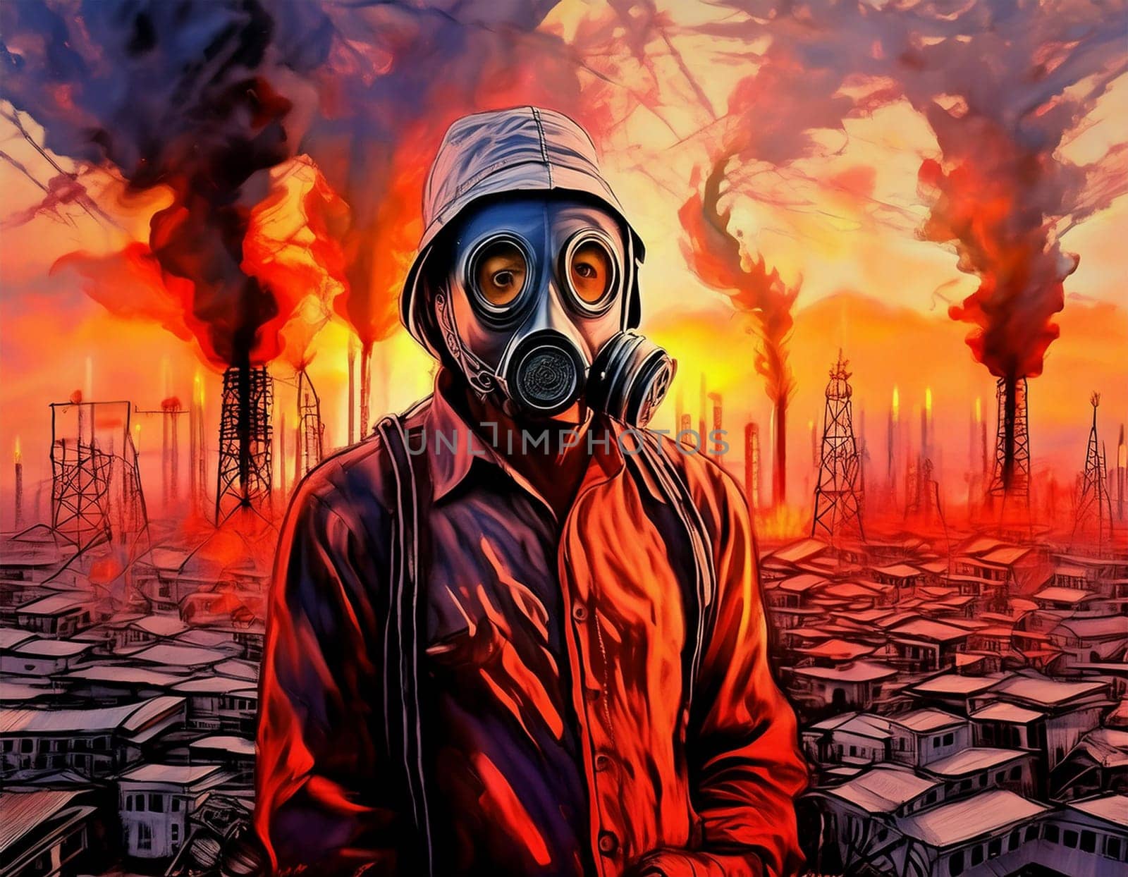 Climate protection climate change environmental destruction. Concept climate disaster caused by climate change