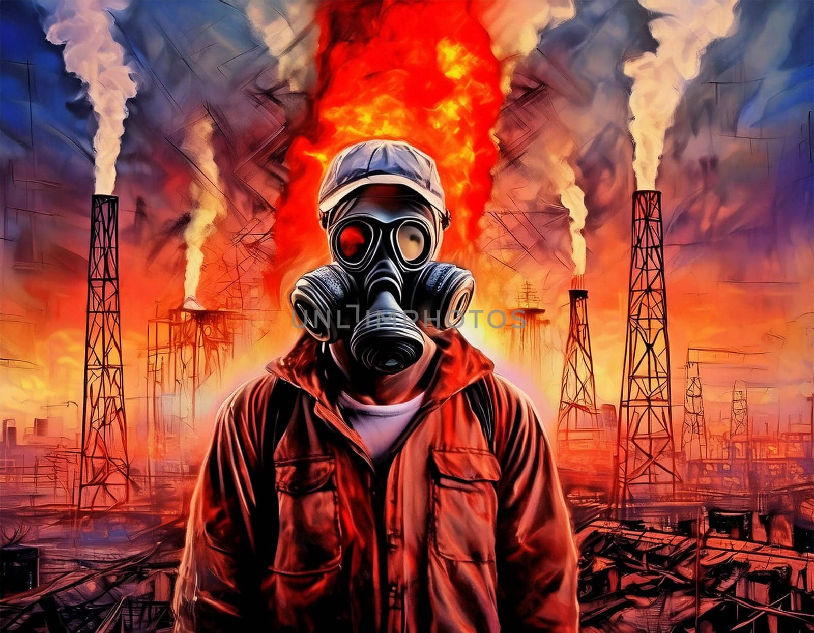 Climate protection climate change environmental destruction. Concept climate disaster caused by climate change
