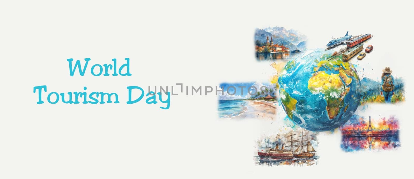 World tourism day, travel around the world, lifestyle and freedom, holiday destination, famous sightseeing attractions