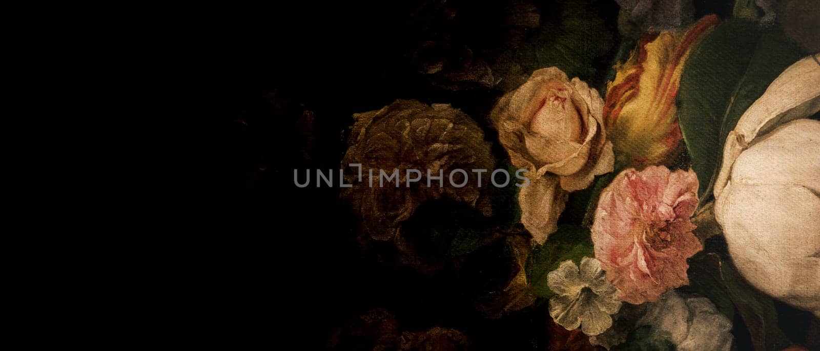 Grunge baroque flowers background. Antique design, floral ornament, romantic style