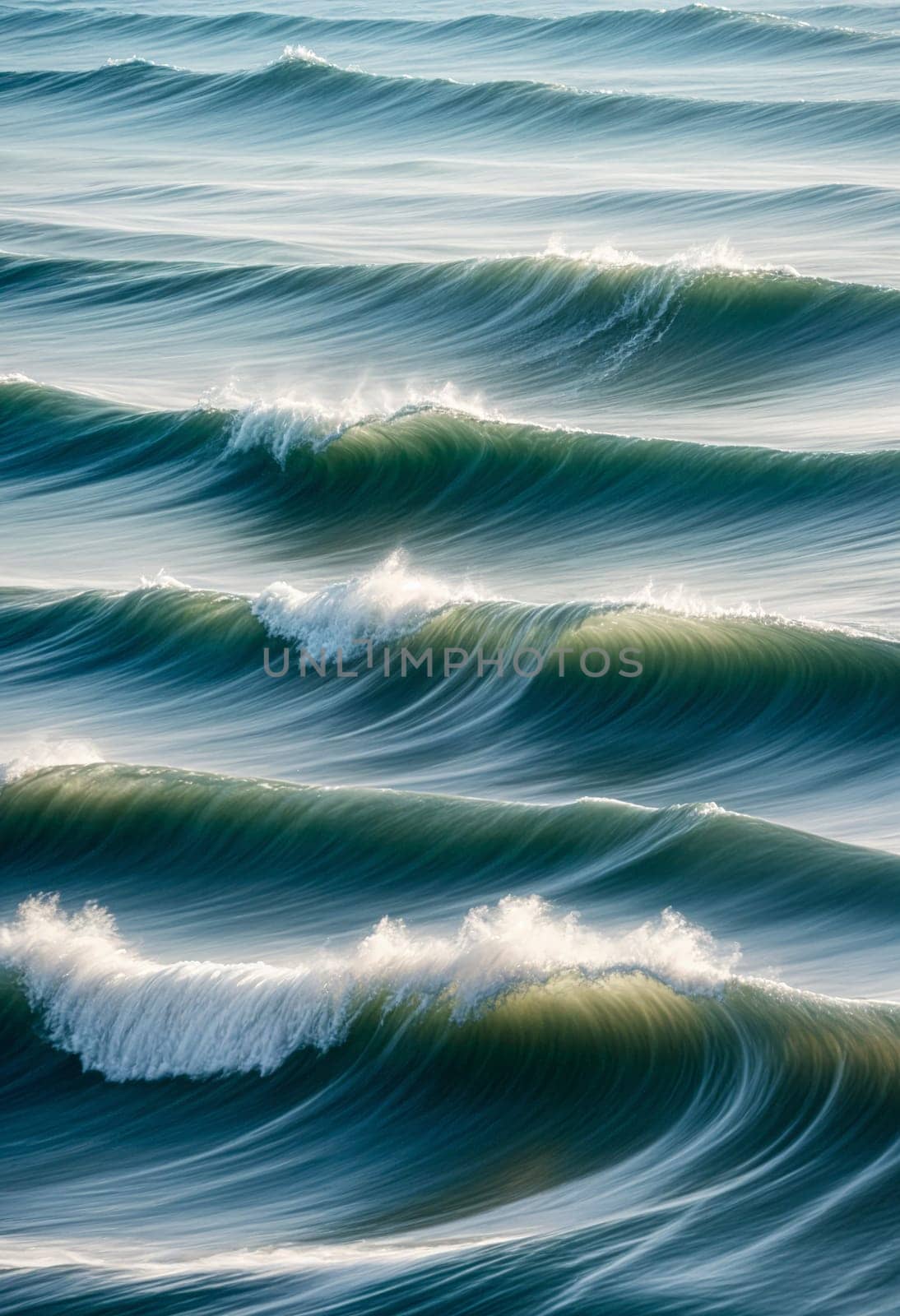 AI generated of waves in the ocean is rolling