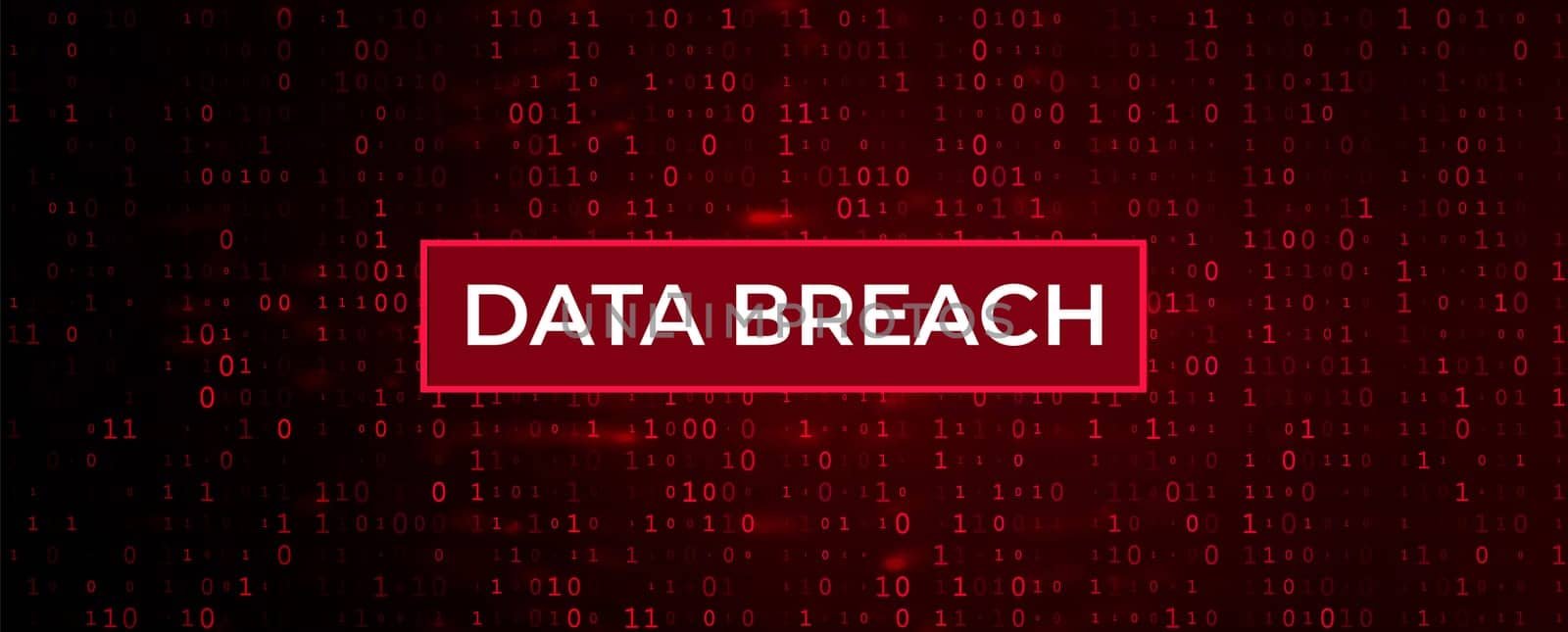 Digital Binary Code on Dark Red. Data Breach Concept