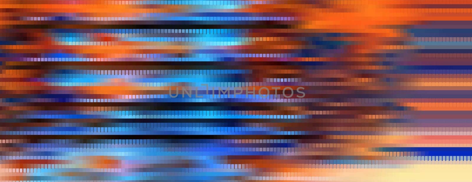Trendy line art pattern with glitch on dark background. Modern style vector. Abstract blue geometric element
