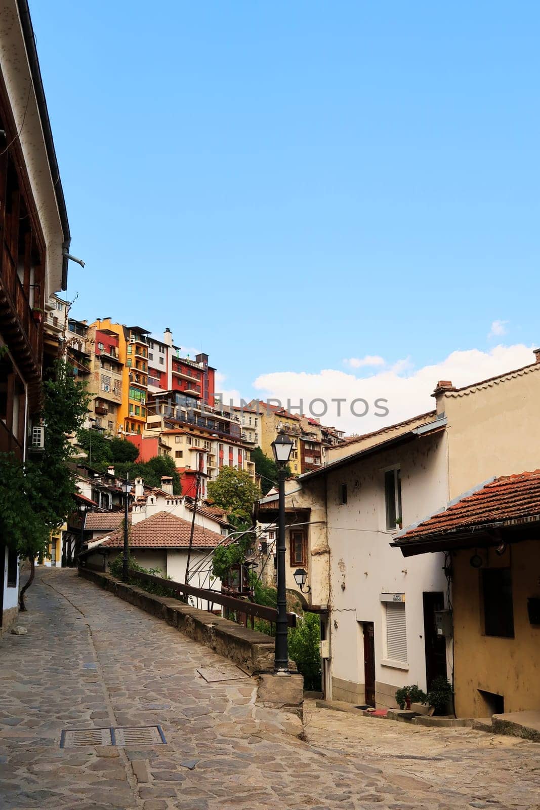 Cobble stone streets in the old town of Veliko Tarnovo, Bulgaria 2022