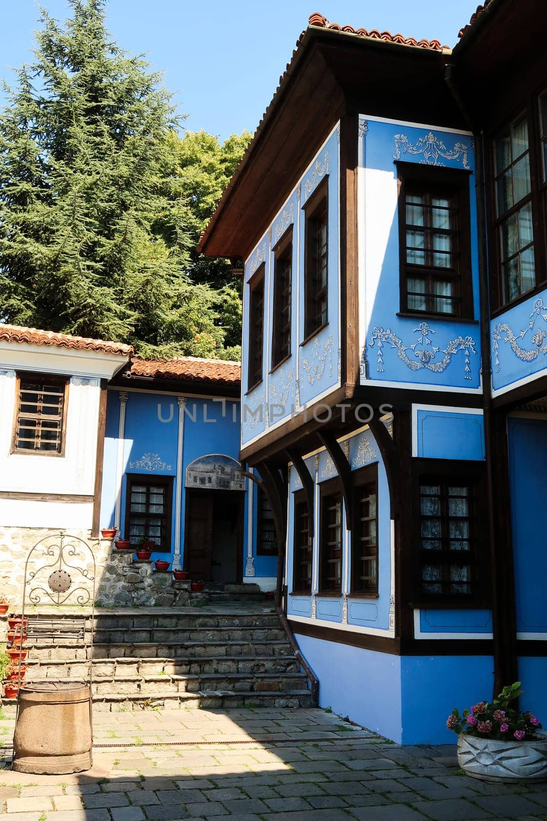 The Hindliyan House, an example of National Revival Architecture and its beautiful courtyard, Plovdiv, Plowdiw, Bulgaria 2022