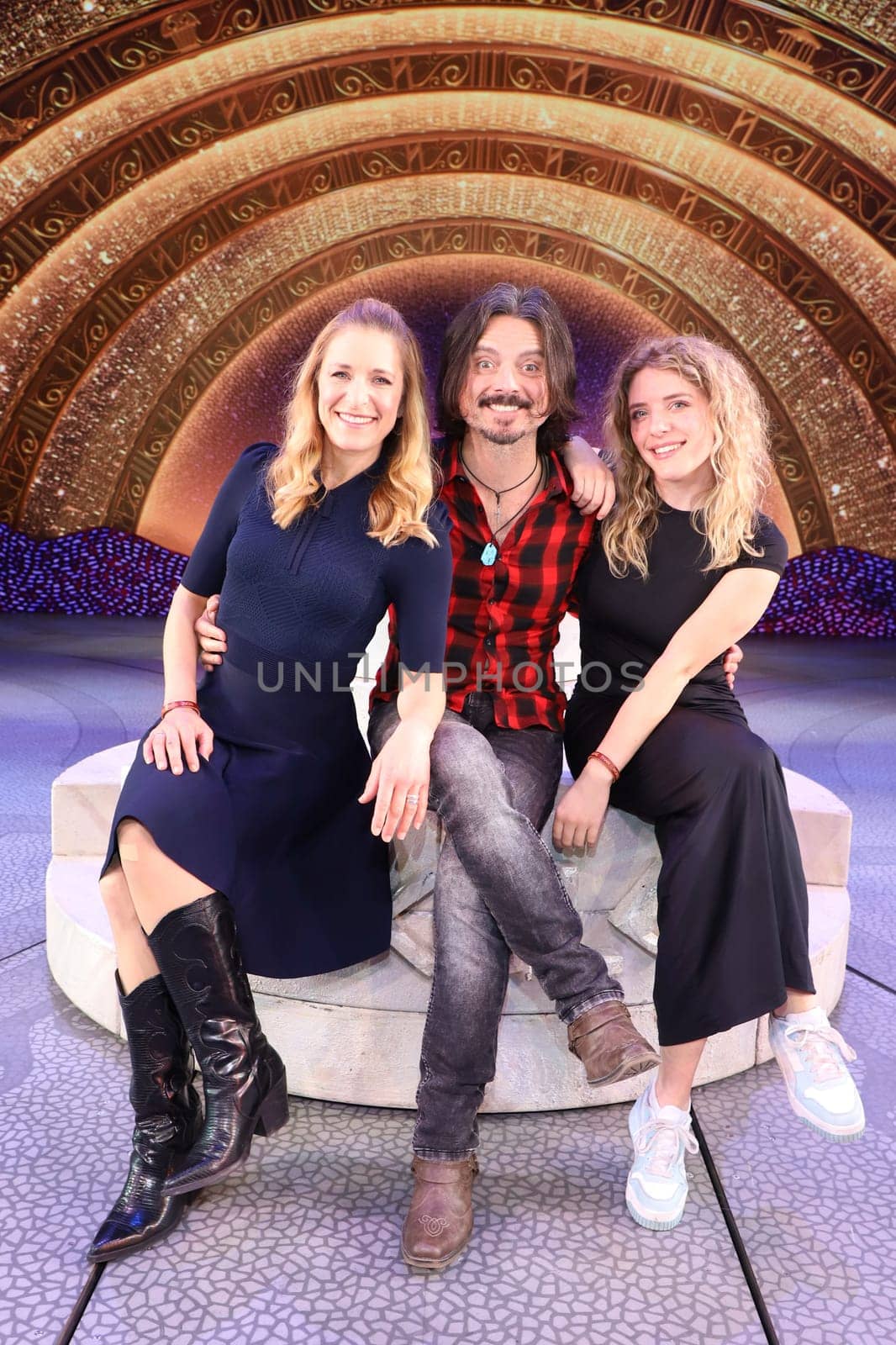 Stefanie Hertel,Lanny Lanner,Johanna Mross,Stefanie Hertel attends the musical Hercules with her family,Hamburg,07.05.2024