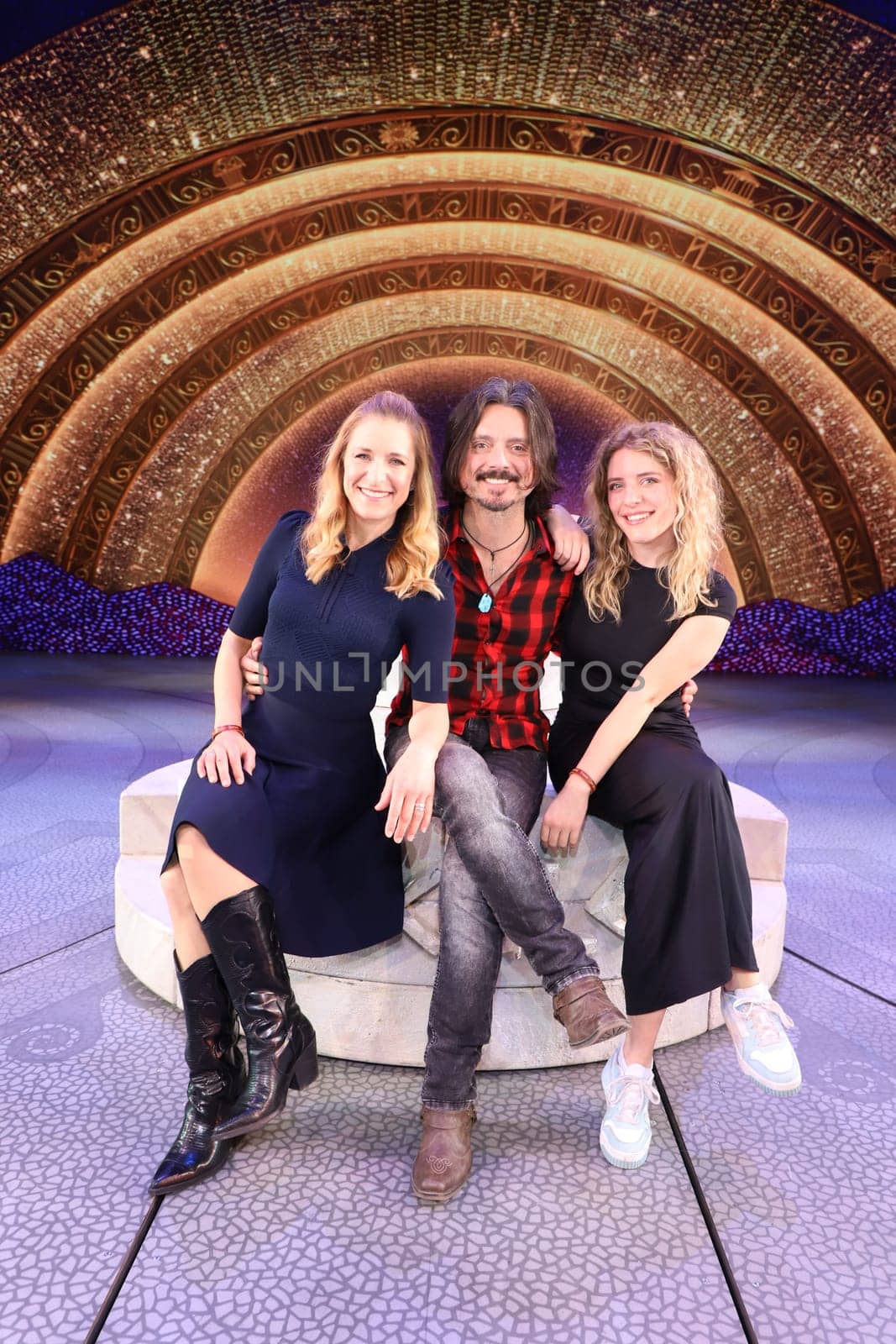 Stefanie Hertel,Lanny Lanner,Johanna Mross,Stefanie Hertel attends the musical Hercules with her family,Hamburg,07.05.2024