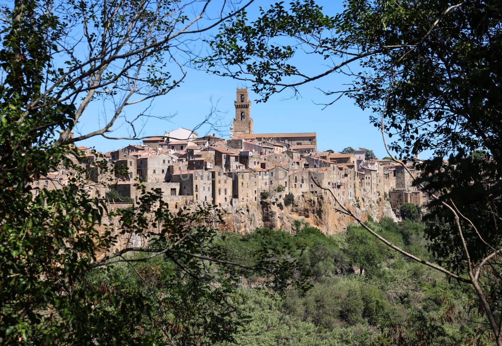 Pitigliano - the picturesque medieval town founded in Etruscan time on the tuff hill in Tuscany, Italy.