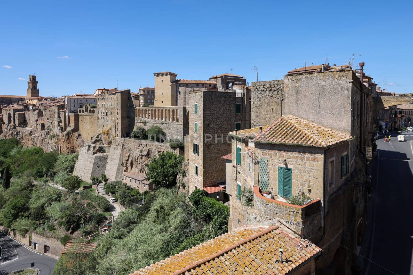 Pitigliano - the picturesque medieval town founded in Etruscan time on the tuff hill in Tuscany, Italy.