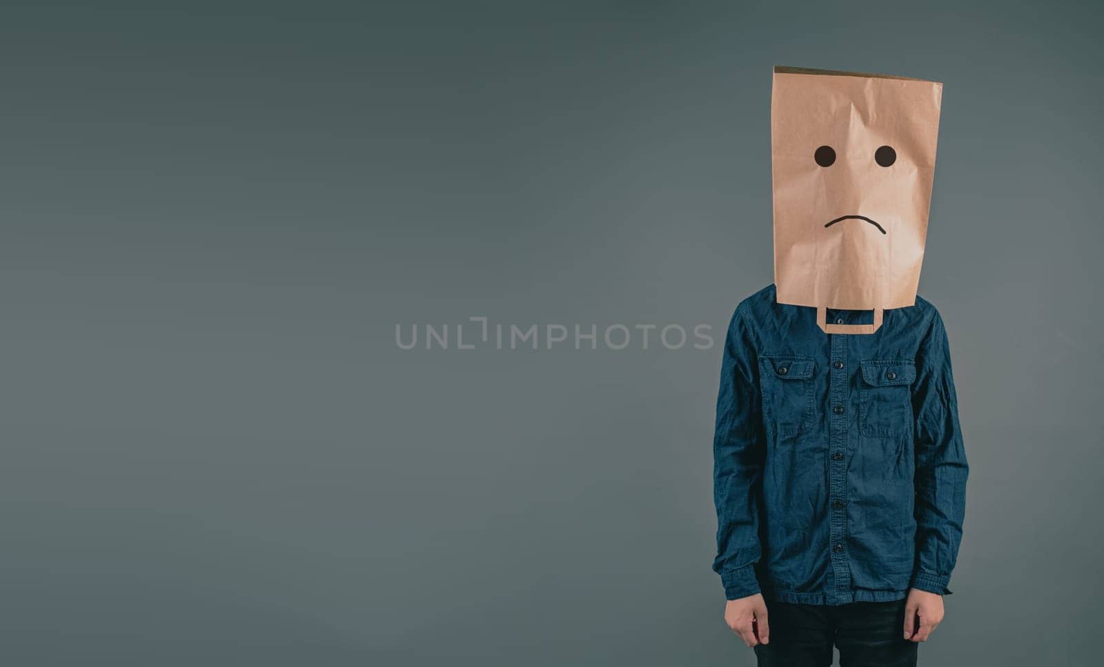 Sad face, depression, frustration and negativity, mental health concept, hopeless and stressed mind, melancholy and grief