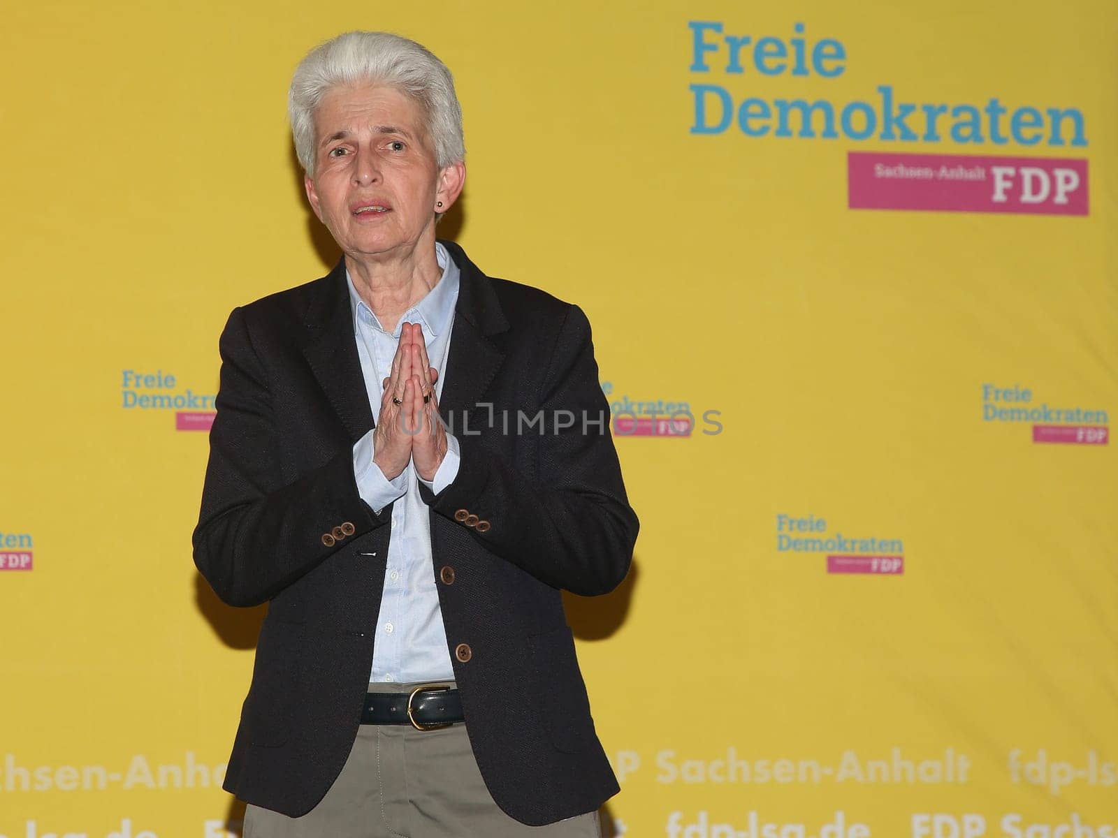 deutsche FDP Politikerin Marie-Agnes Strack-Zimmermann bei einer Wahlkampf Veranstaltung am 21.05.2024 in Magdeburg