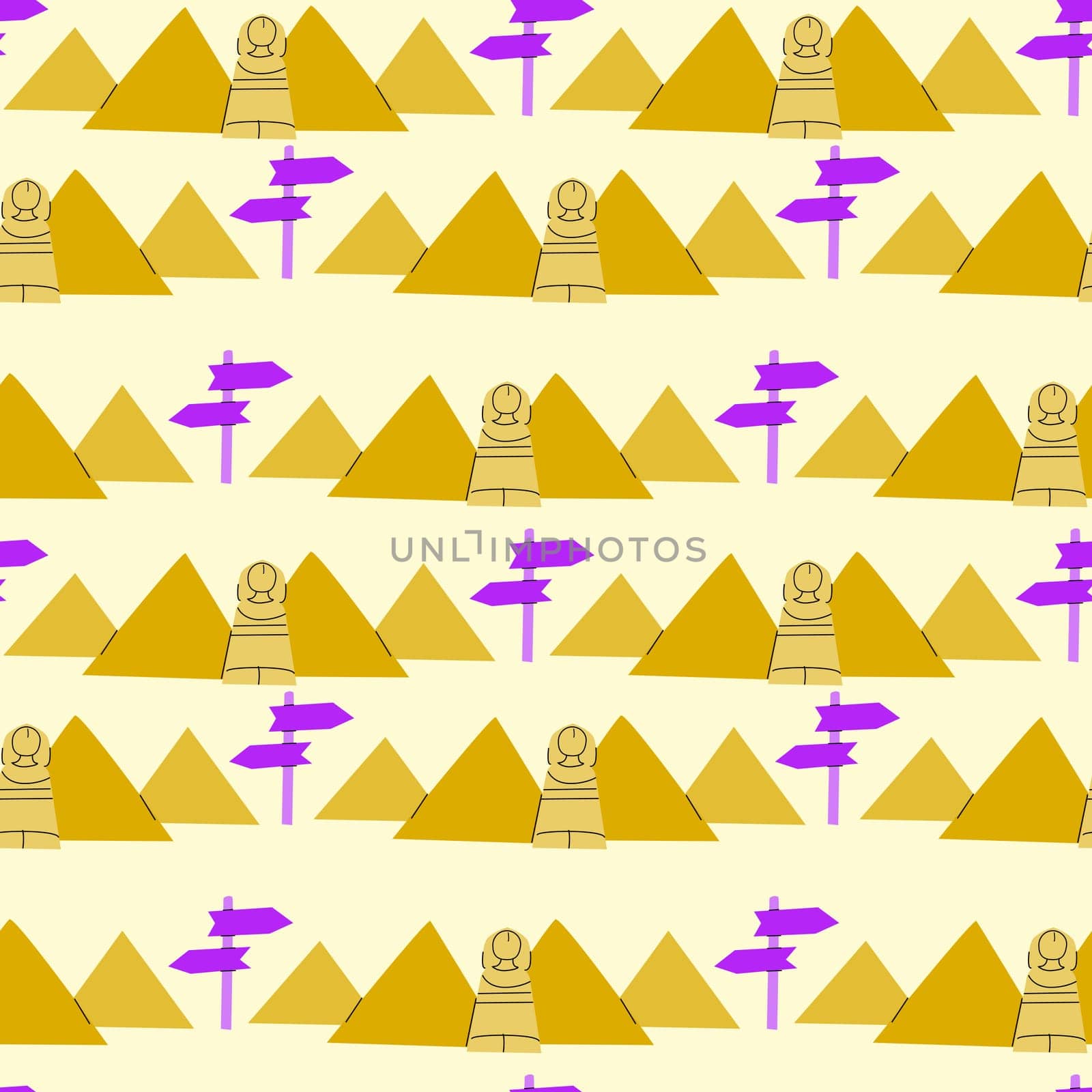 Travel destinations summer seamless pattern. Can used for textile, cover design, posters. Modern flat style.