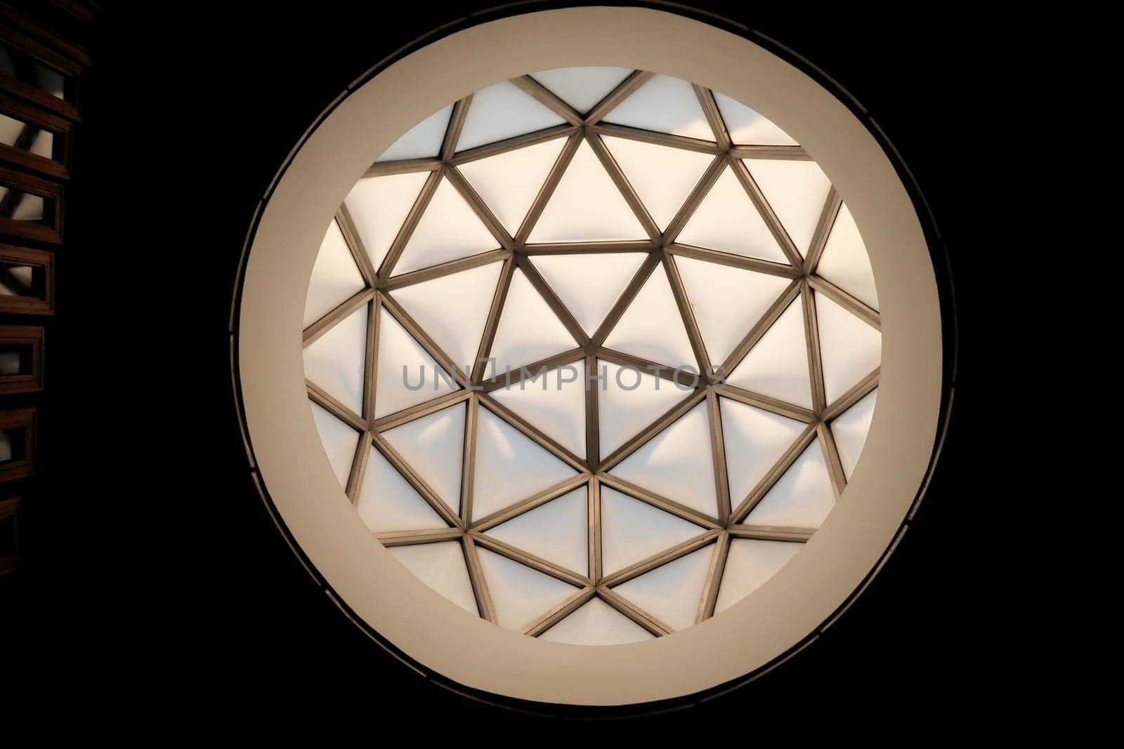 Inside the National University Library of Kosovo looking up to one of its domes, cupolas, Prishtina, Pristina, Kosovo, 25th of July 2022