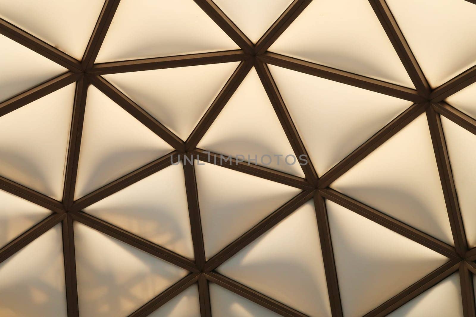 Close look from inside onto the pattern of one of the domes, cupolas of the National University Library of Kosovo, Prishtina, Pristina, Kosovo, 25th of July 2022