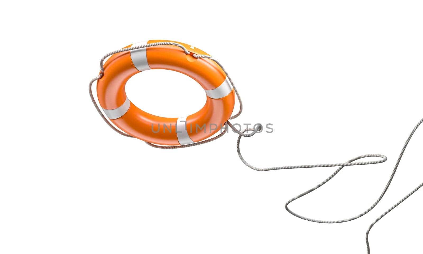 orange lifebuoy rope  safety  rescue isolated white background