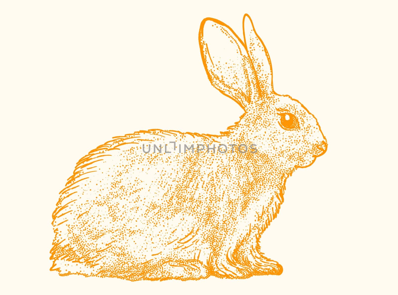 Hand Drawn Sketch Rabbit for Your Design. Ink bunny