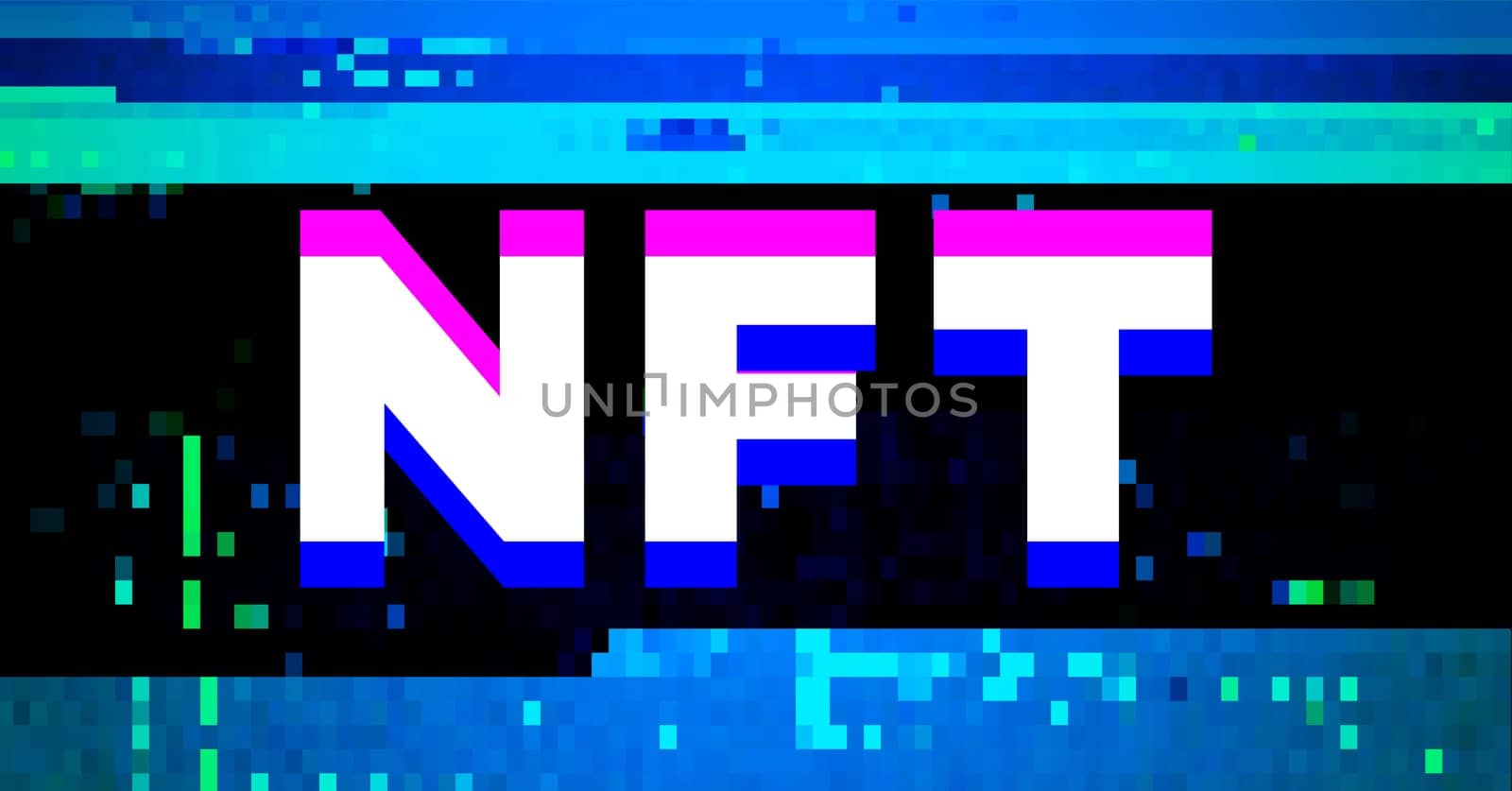 Non-fungible token NFT vector on dark background