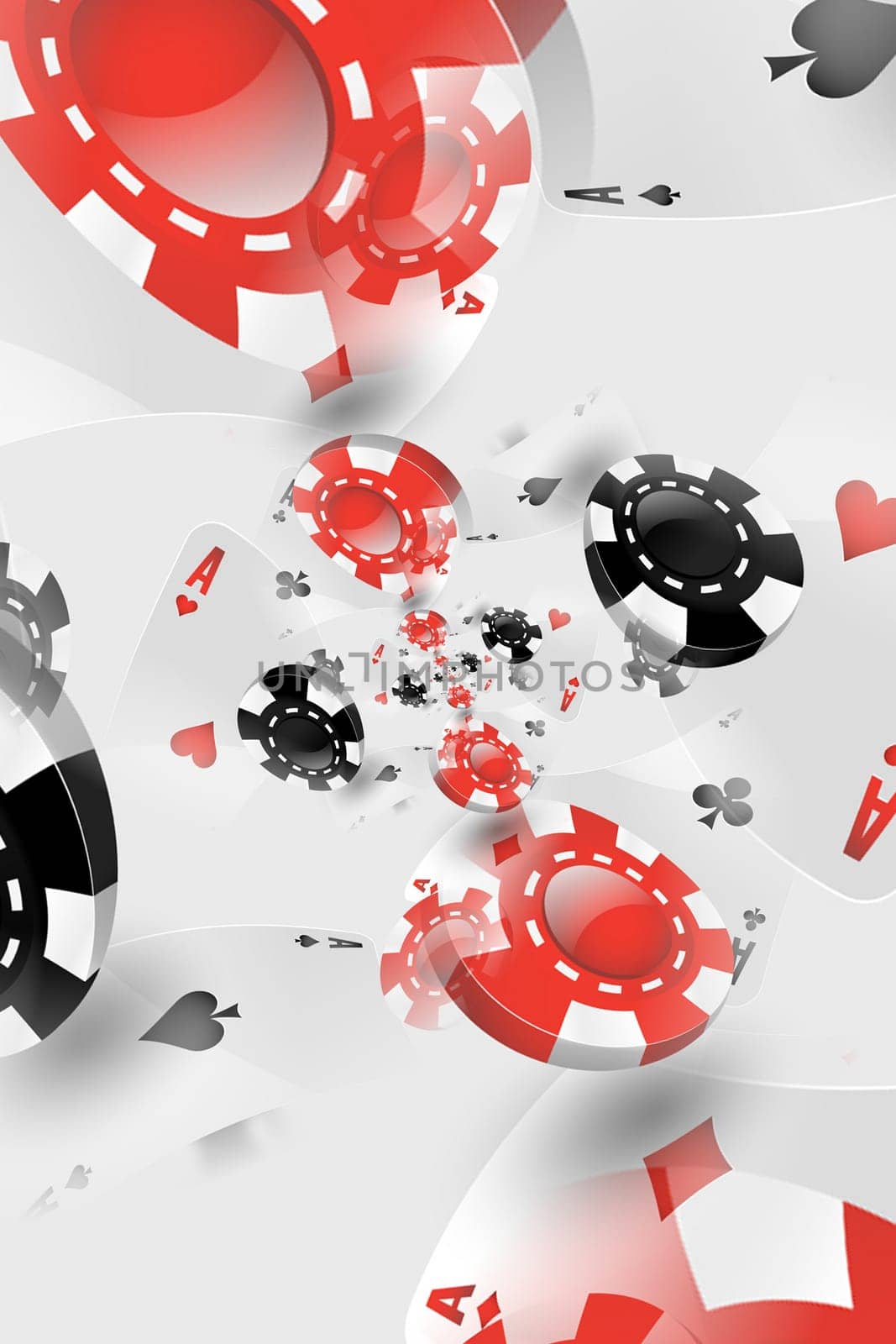 Illustration of a Background with Casino Elements. Concept of betting, gamble, game.