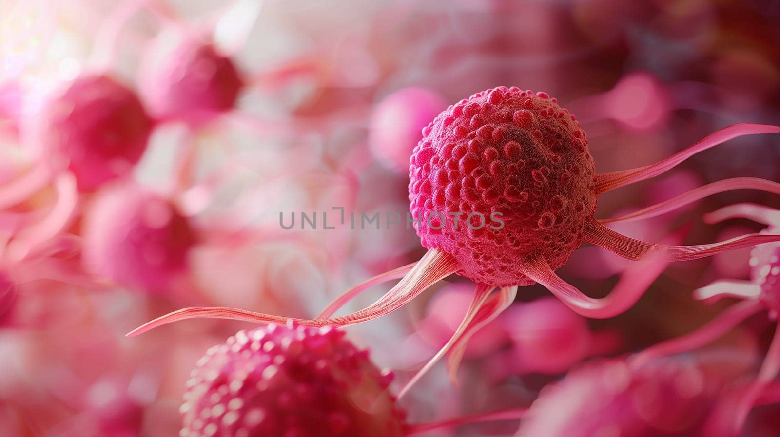 Blood cancer cell, leukemia disease, growing tumor, oncology, medicine and science
