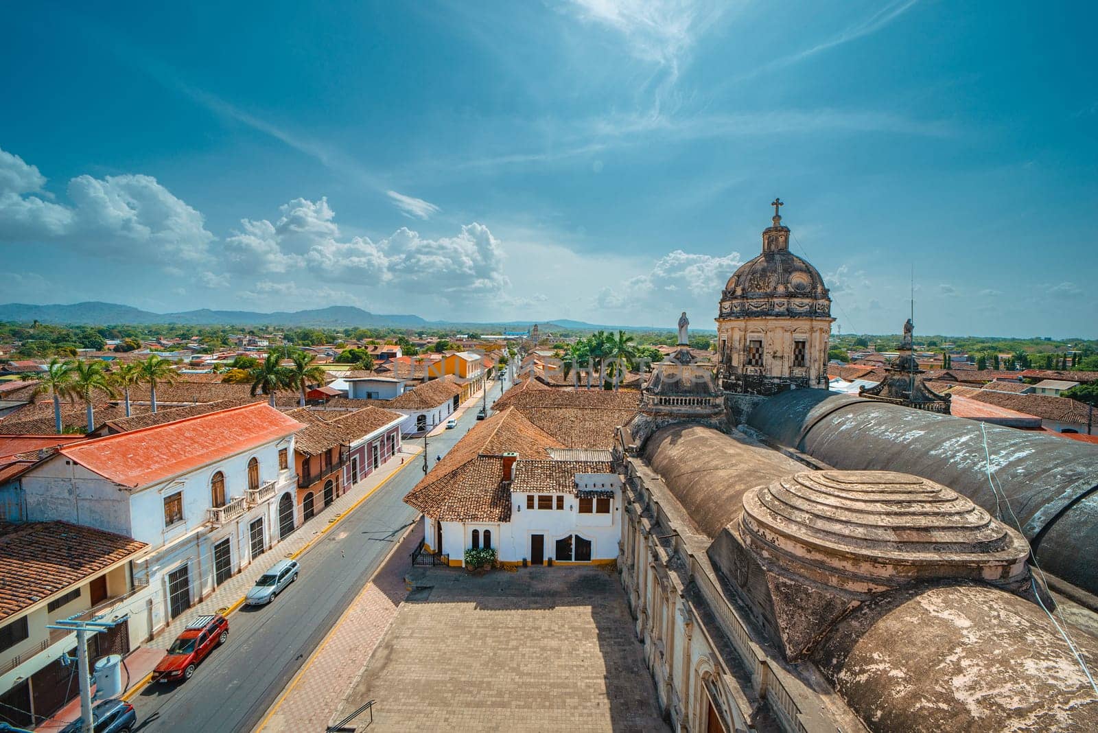 Beautiful panoramic view of Granada from La Merced church. Urban view of the city of Granada from the La Merced church
