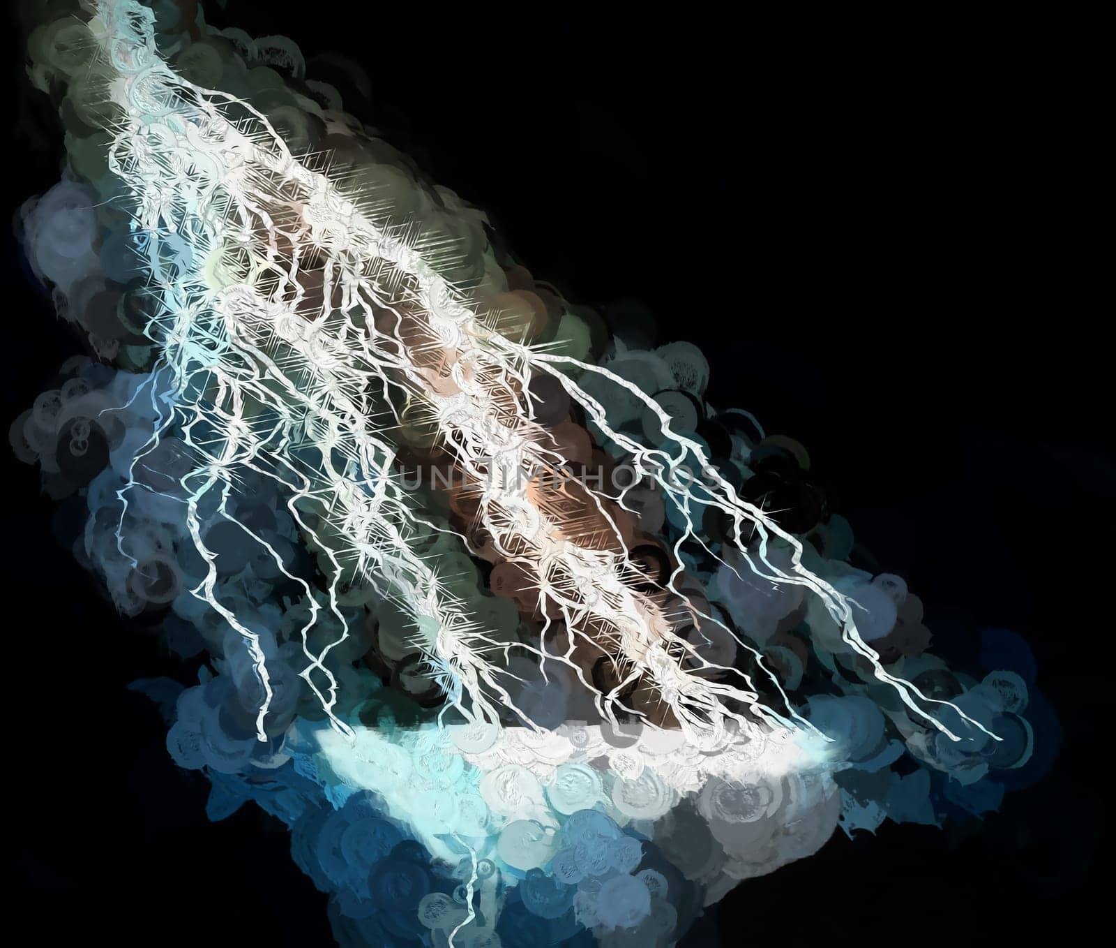 Digital Illustration Lights Electric Background