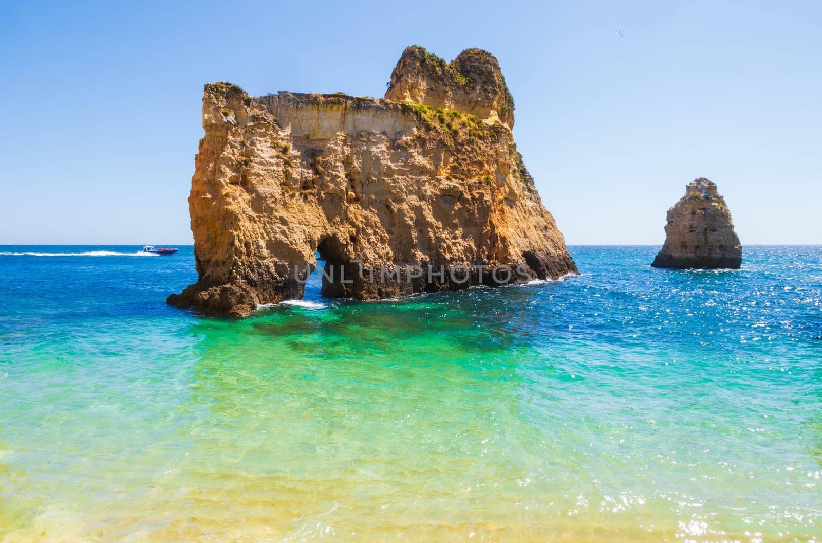 View from a dream beach near Portimão in the Algarve region of Portugal