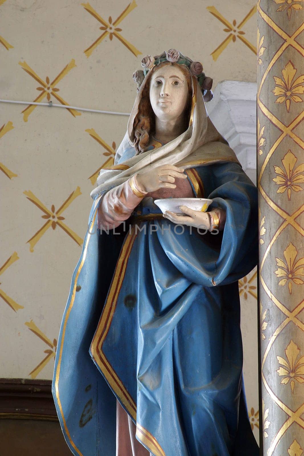 Statue of the Saint on the altar of Saint Joseph in the parish church of the Holy Trinity in Radoboj, Croatia